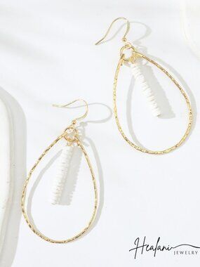 Puka Shell Dangle Teardrop Earrings